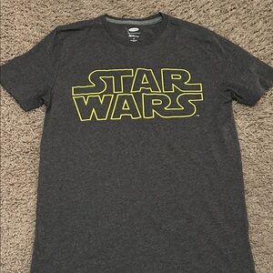 Old Navy Dark Gray Star Wars T-Shirt with Yellow Outline